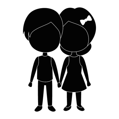 cute couple in love vector illustration designのイラスト素材