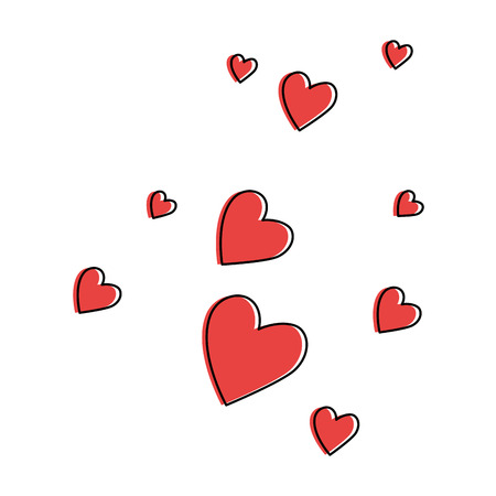 hearts love pattern background vector illustration designのイラスト素材