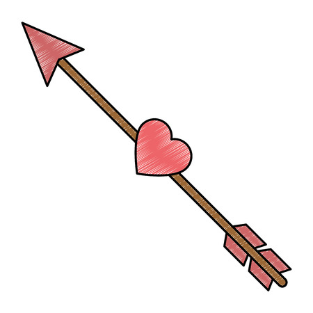 heart love with arrow decorative frame vector illustration designのイラスト素材