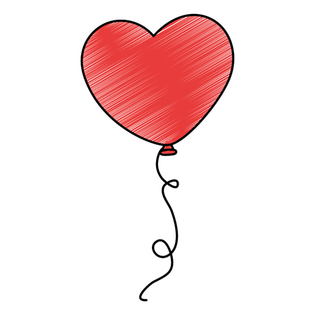 heart shaped balloons icon vector illustration designのイラスト素材