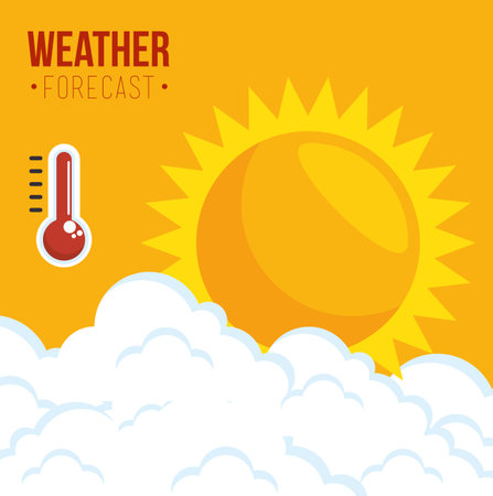 summer season weather forecast concept vector illustration graphic designのイラスト素材