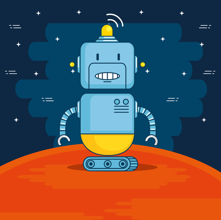 cute cartoon robots technology vector illustration graphic designのイラスト素材