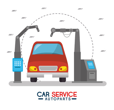 car service autoparts concept vector illustration graphic designのイラスト素材