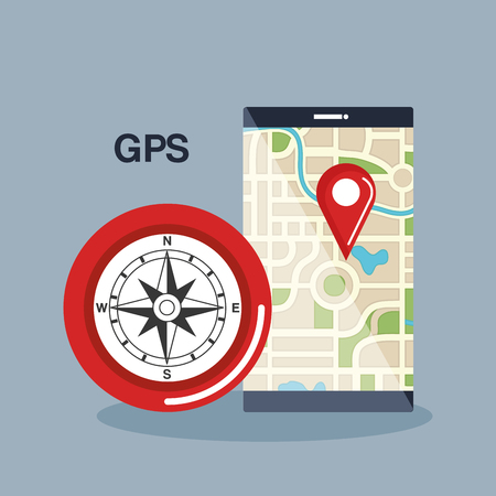 tablet with gps application vector illustration designのイラスト素材