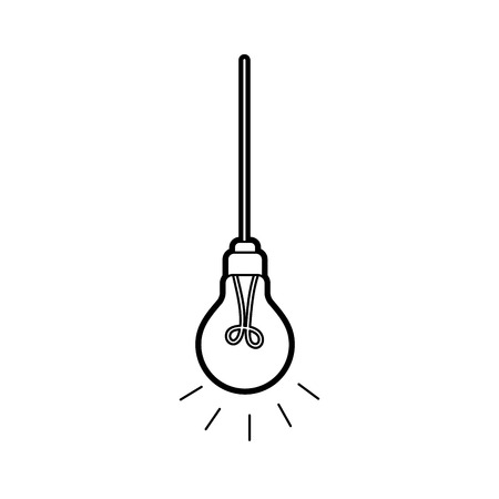 hanging light bulb efficient electric vector illustrationのイラスト素材