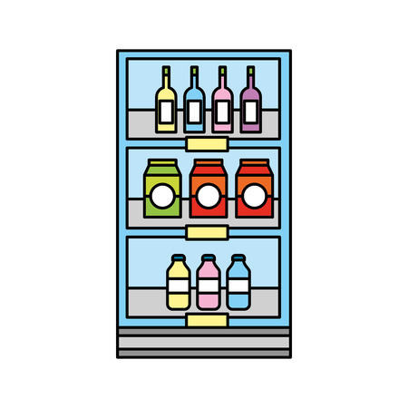 supermarket grocery and store drinks bottles and boxes vector illustrationのイラスト素材