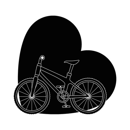 bicycle vehicle with heart vector illustration designのイラスト素材