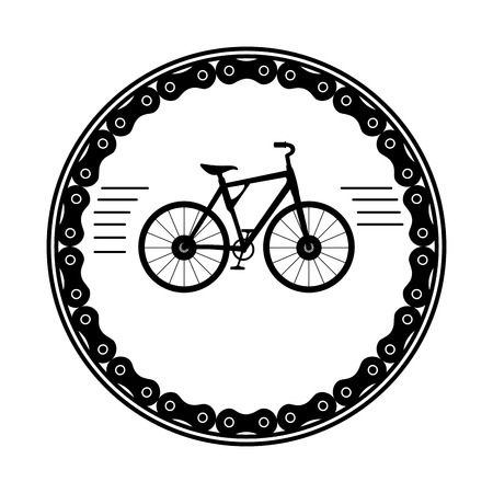 Elegant frame chain with bicycle vehicle vector illustration designのイラスト素材
