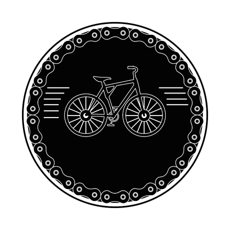 Elegant frame chain with bicycle designのイラスト素材