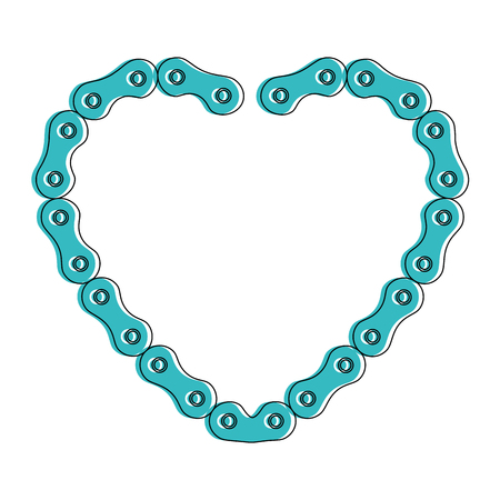 heart with chain bicycle vector illustration designのイラスト素材