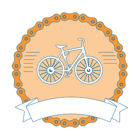 elegant frame chain with bicycle vehicle vector illustration designのイラスト素材