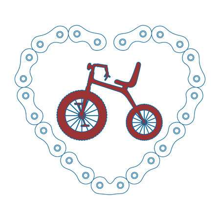 cute tricycle with heart vector illustration designのイラスト素材