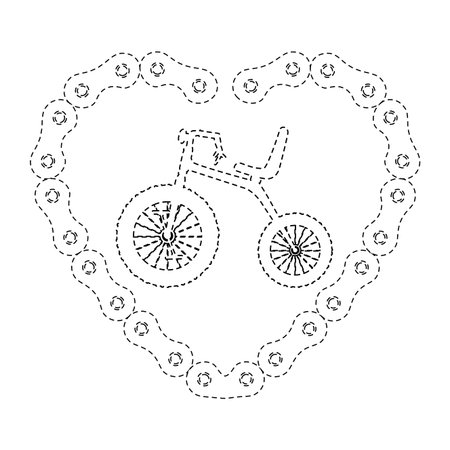 cute tricycle with heart vector illustration designのイラスト素材