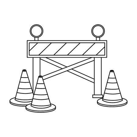 construction fence signal icon vector illustration designのイラスト素材