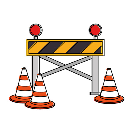 construction fence signal icon vector illustration designのイラスト素材