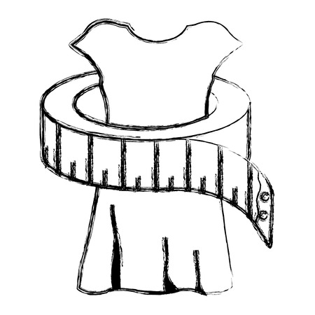 sewing tape measure with manikin vector illustration designのイラスト素材