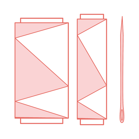 sewing thread tubes with needle vector illustration designのイラスト素材