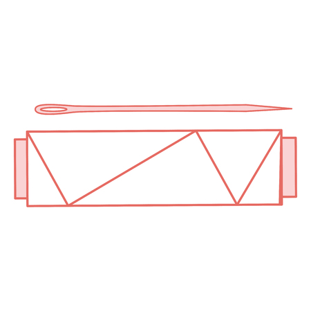 sewing thread tubes with needle vector illustration designのイラスト素材