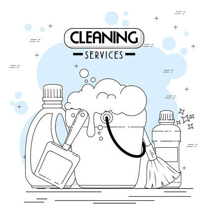 cleaning services emblems and vector illustration graphic designのイラスト素材