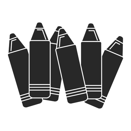 crayons colors collection icon vector illustration designのイラスト素材