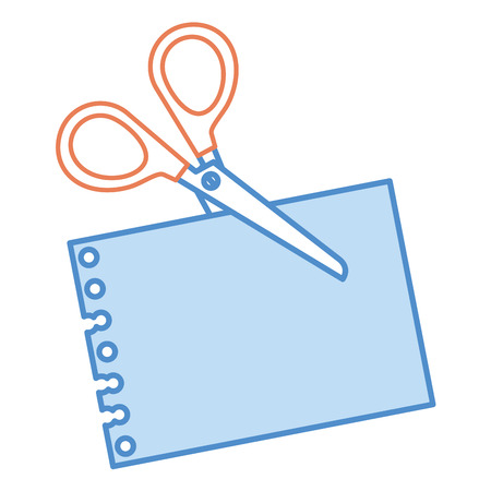 scissors school with notebook paper vector illustration designのイラスト素材