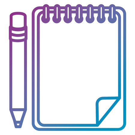 notebook school with pencil vector illustration designのイラスト素材