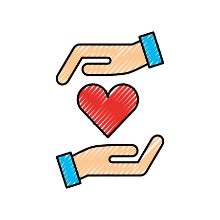 hands holding heart health care concept vector illustrationのイラスト素材