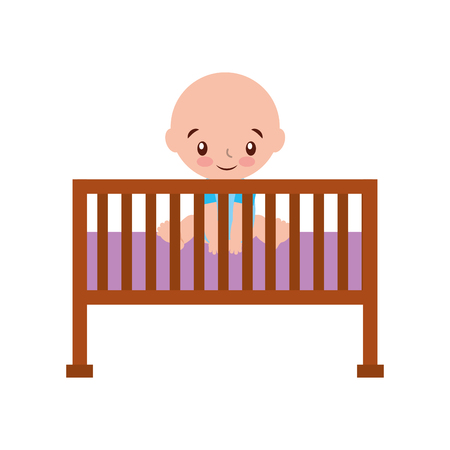 boy cot baby shower furniture infant symbol vector illustrationのイラスト素材