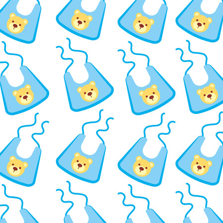 baby shower bib with bear seamless pattern design vector illustrationのイラスト素材