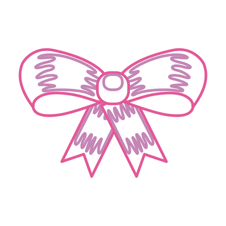 ribbon bow girl decoration ornament icon vector illustrationのイラスト素材