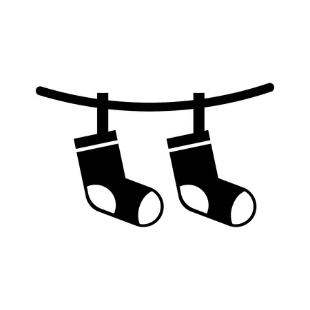 baby shower greeting socks hanging celebration vector illustrationのイラスト素材