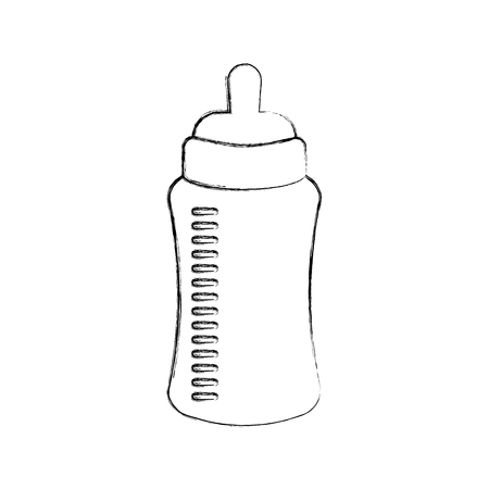 baby shower bottle milk little decorative vector illustrationのイラスト素材
