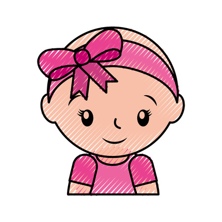happy and smiling baby girl adorable vector illustrationのイラスト素材