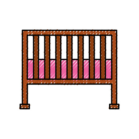 cot baby shower furniture infant symbol vector illustrationのイラスト素材