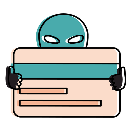 alien with credit card vector illustration designのイラスト素材