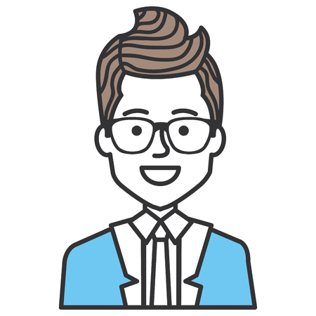 elegant businessman avatar character vector illustration designのイラスト素材