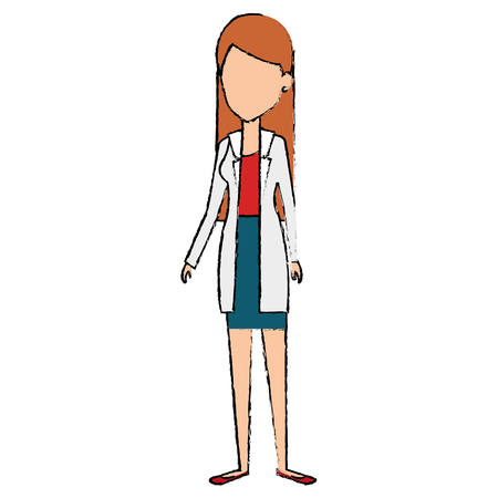 female doctor avatar character vector illustration designのイラスト素材