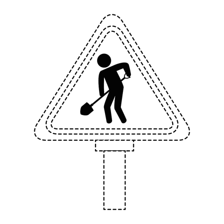 traffic signal Road under construction vector illustration designのイラスト素材