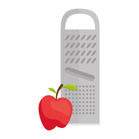 cheese grater with apple vector illustration designのイラスト素材