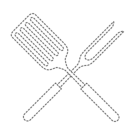 Fork and spatula kitchen cutlery iconのイラスト素材