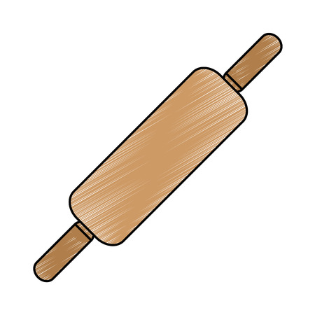 wooden roll pastry icon vector illustration designのイラスト素材