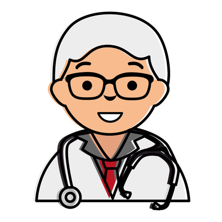 male doctor with stethoscope avatar character vector illustration designのイラスト素材
