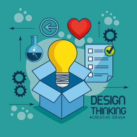 design thinking creative ideas vector illustration graphic designのイラスト素材