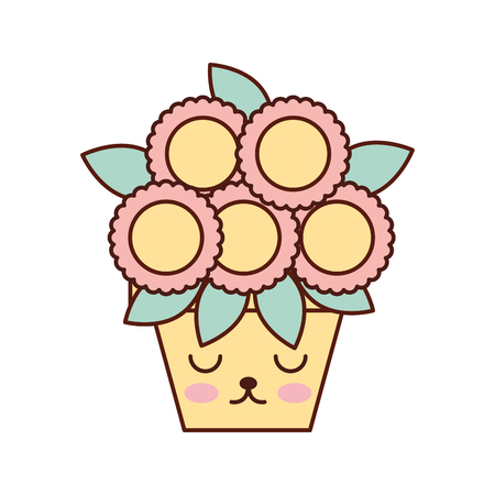 potted flower decoration natural indoor vector illustrationのイラスト素材