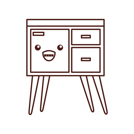 table drawer furniture interior decoration design element vector illustrationのイラスト素材