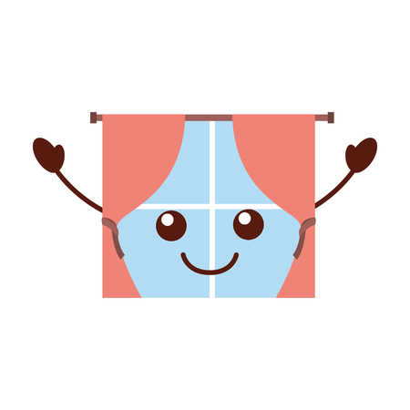 window curtains for house interior decoration style vector illustrationのイラスト素材