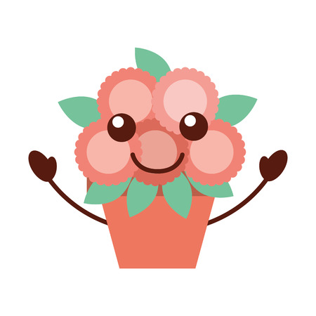 potted flower decoration natural indoor vector illustrationのイラスト素材