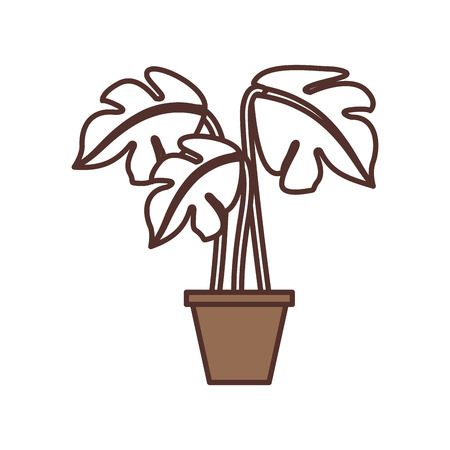 potted plant decoration interior natural element vector illustration,のイラスト素材