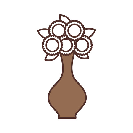 bunch of flowers in a vase decoration interior vector illustrationのイラスト素材