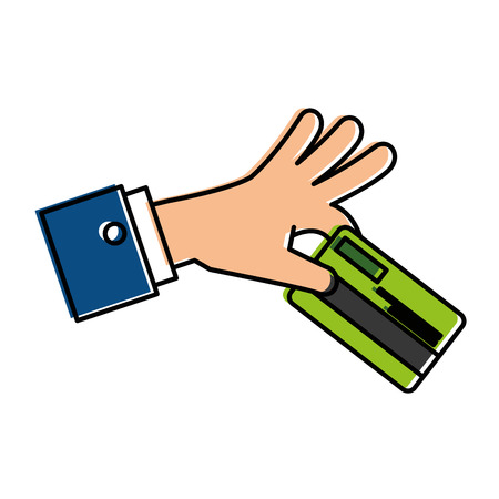 hand human with credit card isolated icon vector illustration designのイラスト素材
